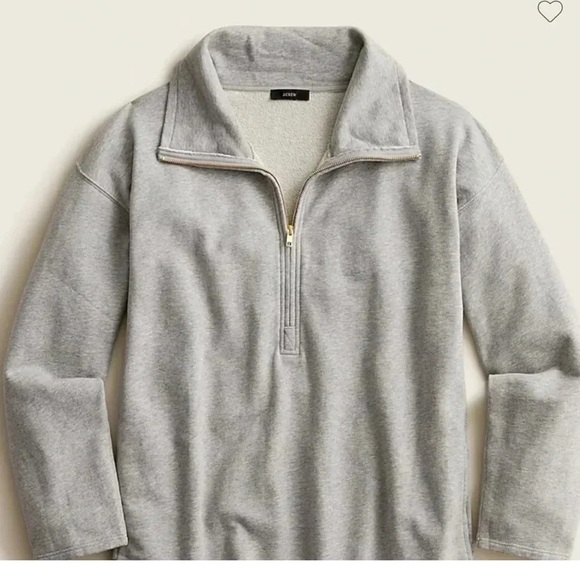 J.Crew gray soft terry pullover top sweatshirt half zip Sz XS - Picture 1 of 6
